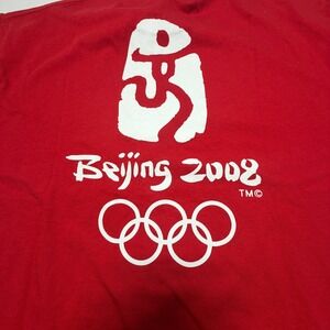 Beijing 2008 Olympics T Shirt Red NWT Official Olympic Tee XL